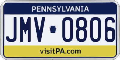 PA license plate JMV0806