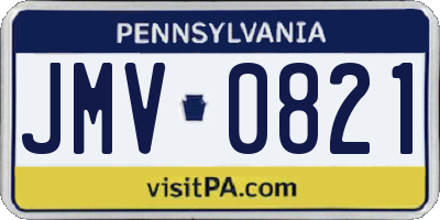 PA license plate JMV0821