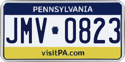 PA license plate JMV0823