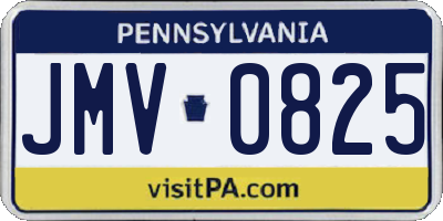 PA license plate JMV0825