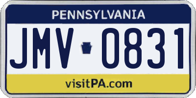 PA license plate JMV0831