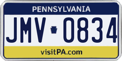 PA license plate JMV0834