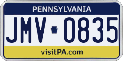 PA license plate JMV0835