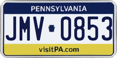 PA license plate JMV0853