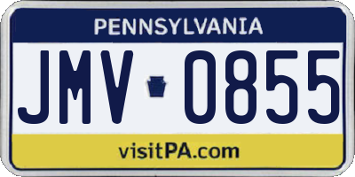 PA license plate JMV0855