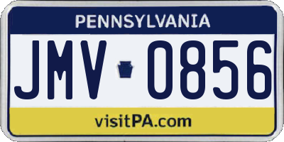 PA license plate JMV0856