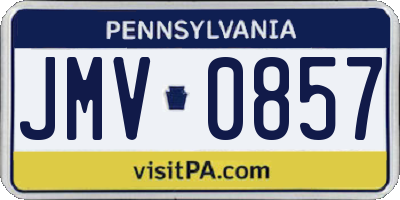PA license plate JMV0857