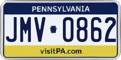 PA license plate JMV0862