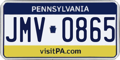 PA license plate JMV0865