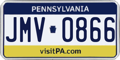 PA license plate JMV0866