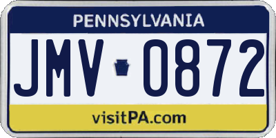 PA license plate JMV0872