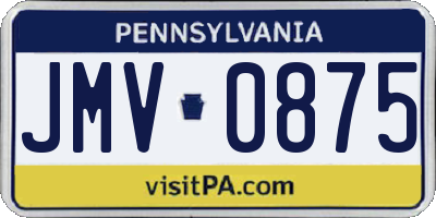 PA license plate JMV0875