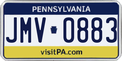PA license plate JMV0883