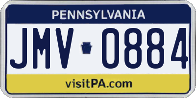 PA license plate JMV0884