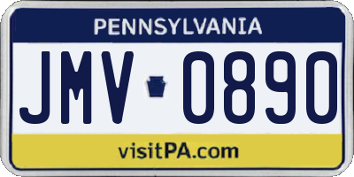 PA license plate JMV0890