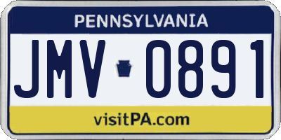 PA license plate JMV0891
