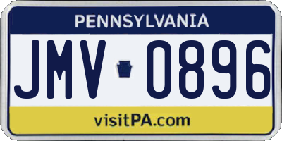 PA license plate JMV0896