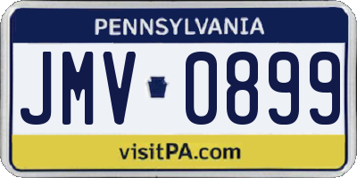 PA license plate JMV0899