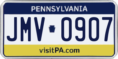 PA license plate JMV0907