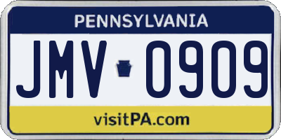 PA license plate JMV0909