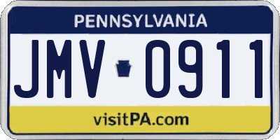 PA license plate JMV0911