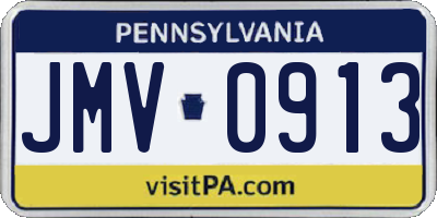 PA license plate JMV0913
