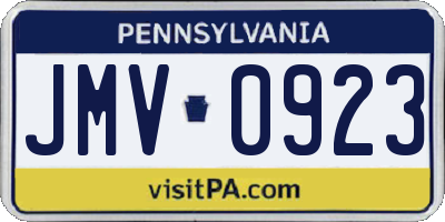 PA license plate JMV0923