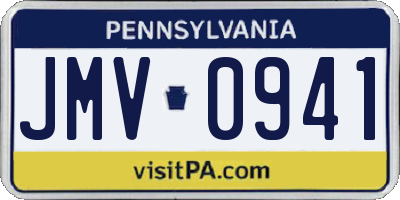 PA license plate JMV0941