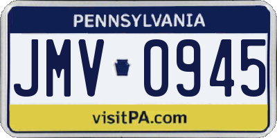 PA license plate JMV0945