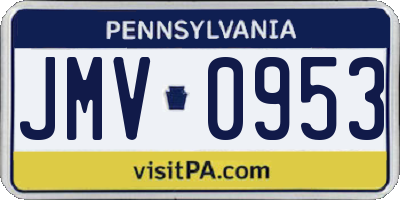 PA license plate JMV0953