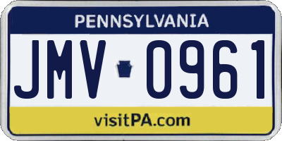 PA license plate JMV0961