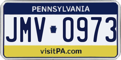 PA license plate JMV0973