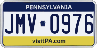 PA license plate JMV0976