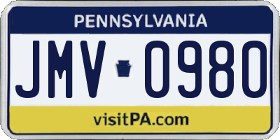 PA license plate JMV0980