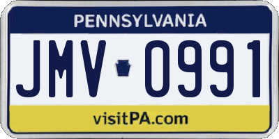 PA license plate JMV0991