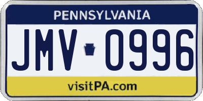 PA license plate JMV0996