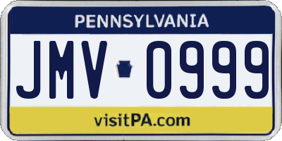 PA license plate JMV0999