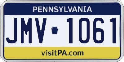 PA license plate JMV1061