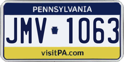 PA license plate JMV1063