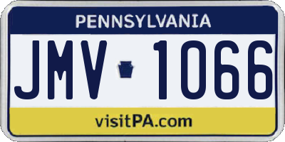 PA license plate JMV1066