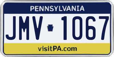 PA license plate JMV1067