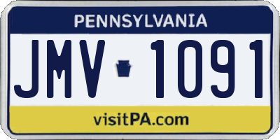 PA license plate JMV1091