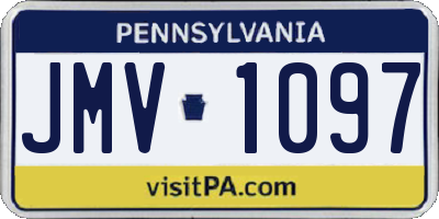 PA license plate JMV1097