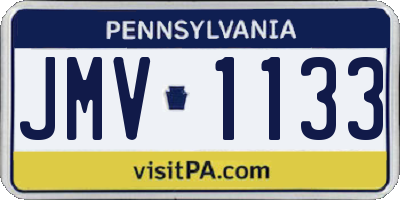 PA license plate JMV1133