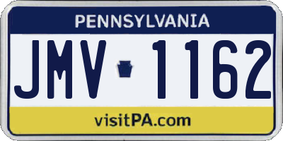 PA license plate JMV1162