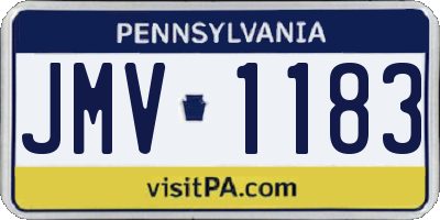 PA license plate JMV1183