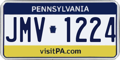 PA license plate JMV1224