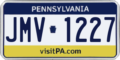 PA license plate JMV1227