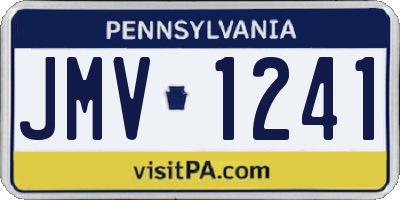 PA license plate JMV1241