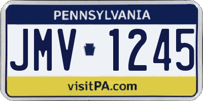 PA license plate JMV1245